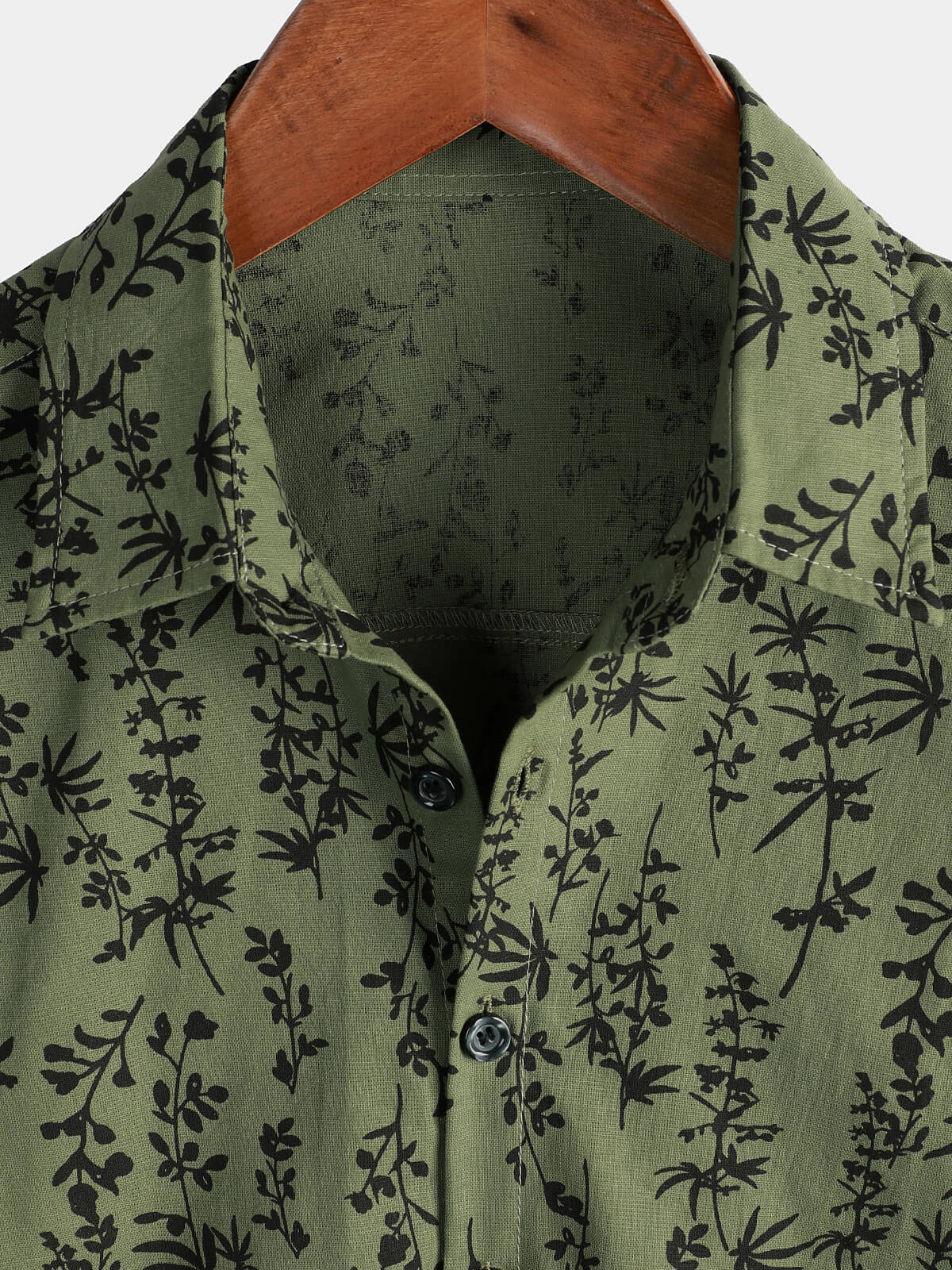 Camisa Green de algodón Hawaiian Summer vintage floral Holiday Cruise de manga corta Button Up para hombre