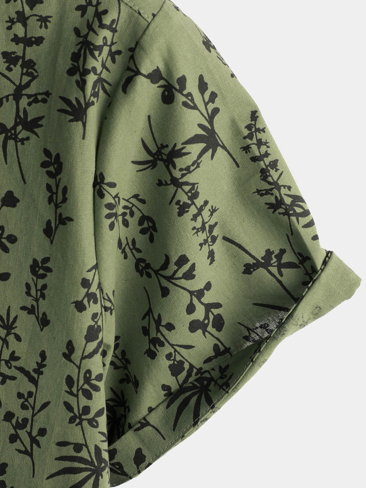 Camisa Green de algodón Hawaiian Summer vintage floral Holiday Cruise de manga corta Button Up para hombre