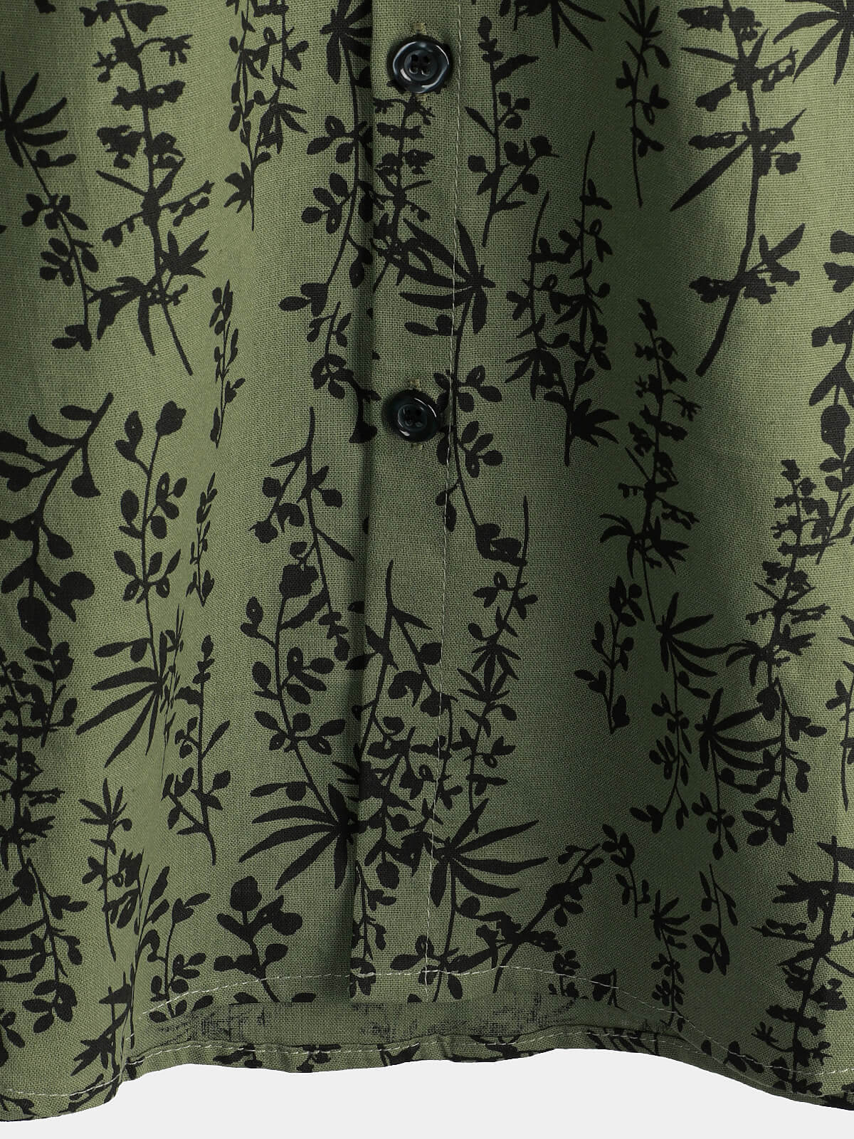 Camisa Green de algodón Hawaiian Summer vintage floral Holiday Cruise de manga corta Button Up para hombre