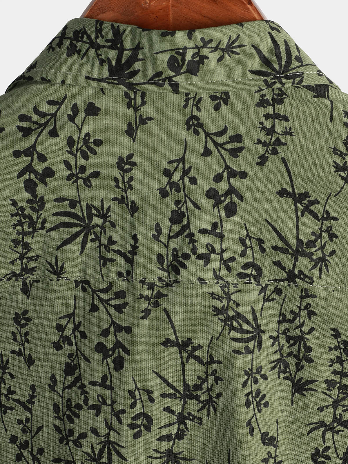 Camisa Green de algodón Hawaiian Summer vintage floral Holiday Cruise de manga corta Button Up para hombre