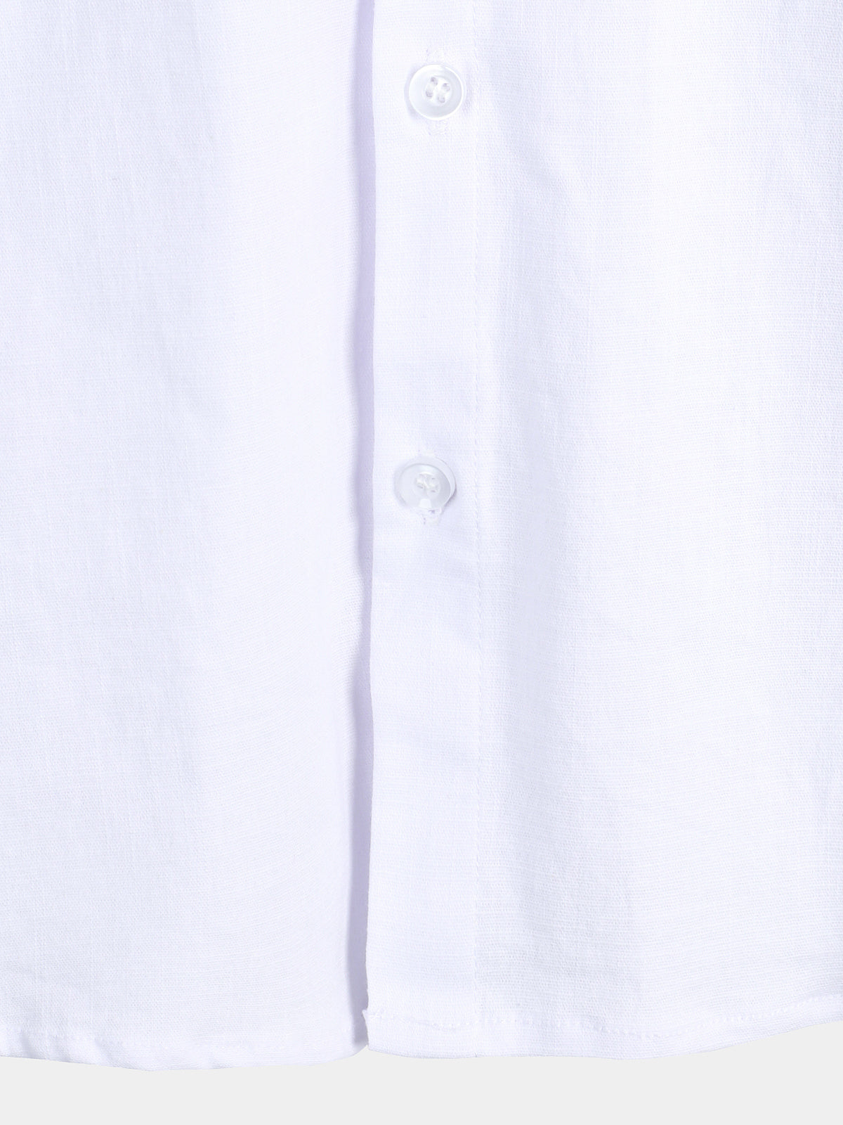 Camisa de color sólido de lino de algodón Pocket casual de manga corta para hombre