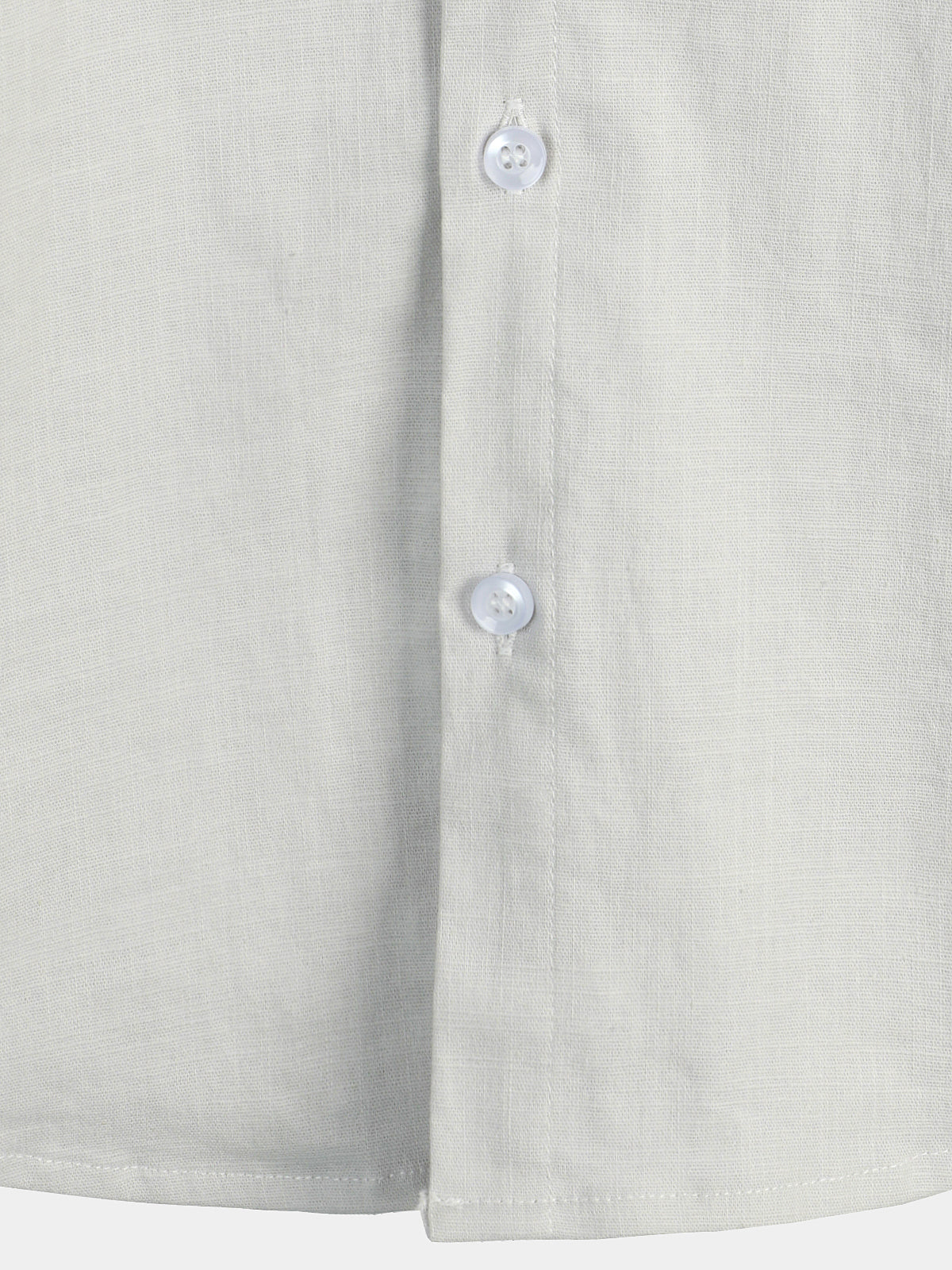 Camisa de color sólido de lino de algodón Pocket casual de manga corta para hombre