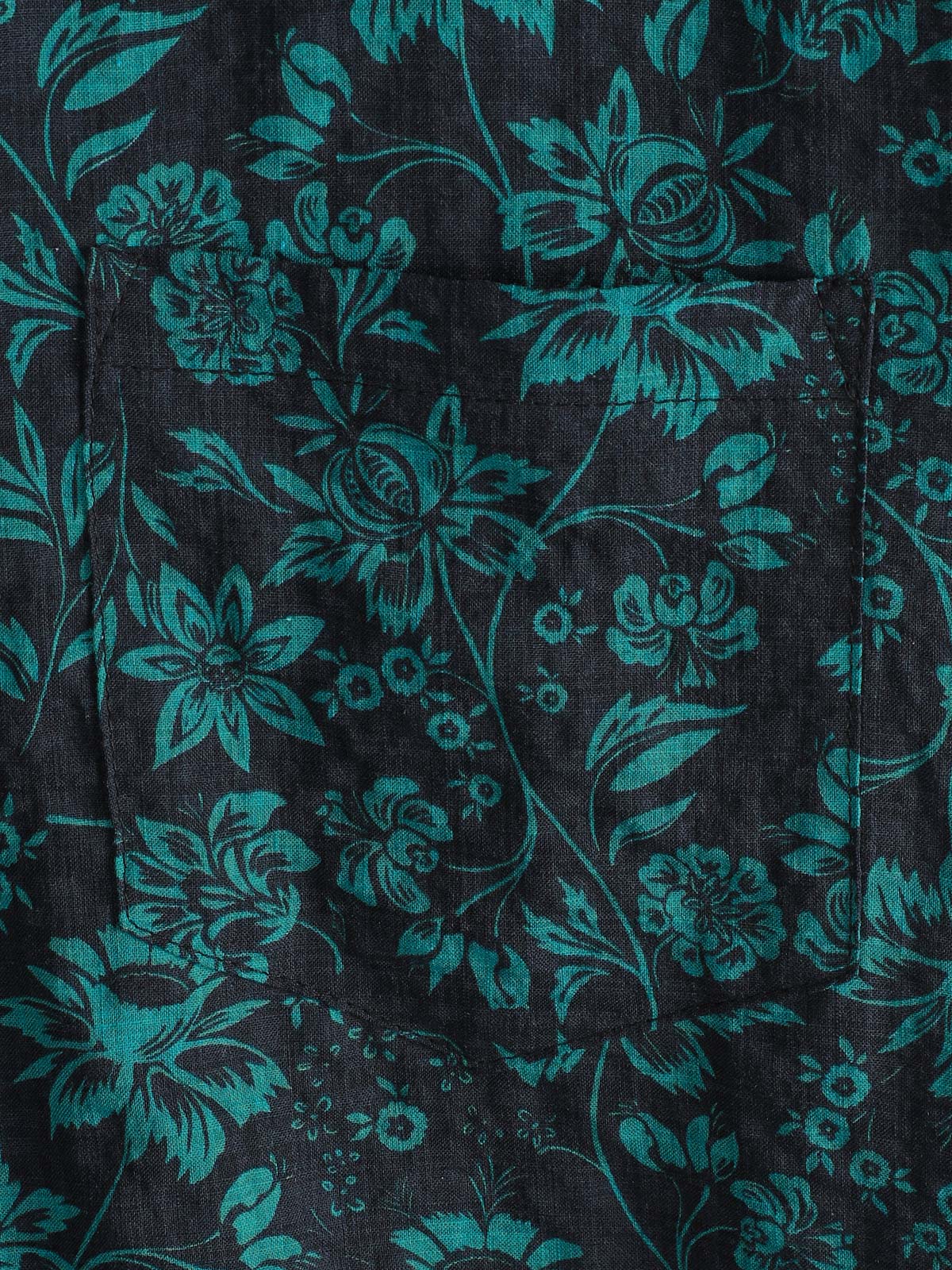 Tropical Botanical estampado de manga corta con botones Vacation Resorcamiseta para hombre