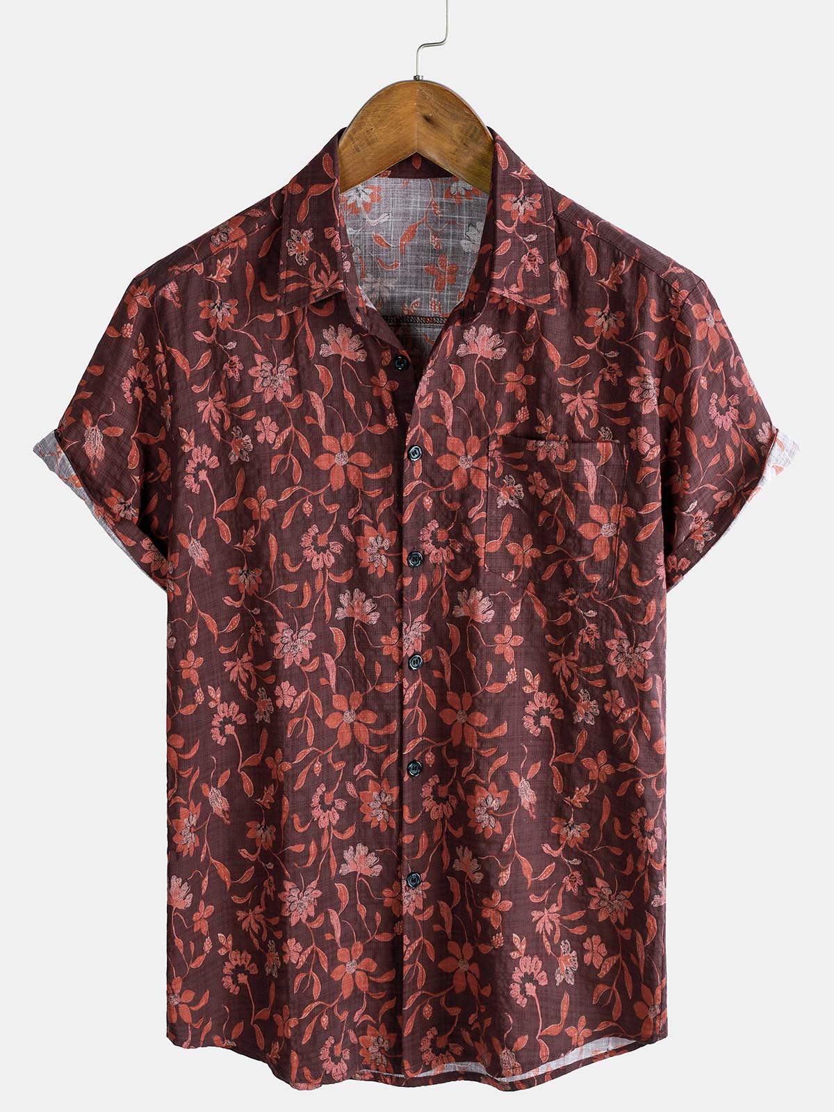 Camisa Lightweight transpirable de algodón Botanical Graphic Summer casual para hombre