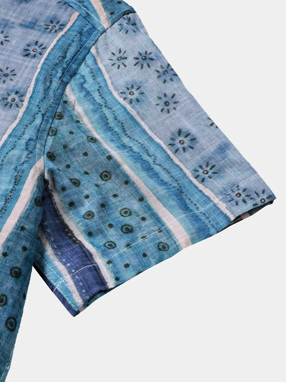 Camisa a rayas de manga corta con botones transpirable Cool casual para hombre