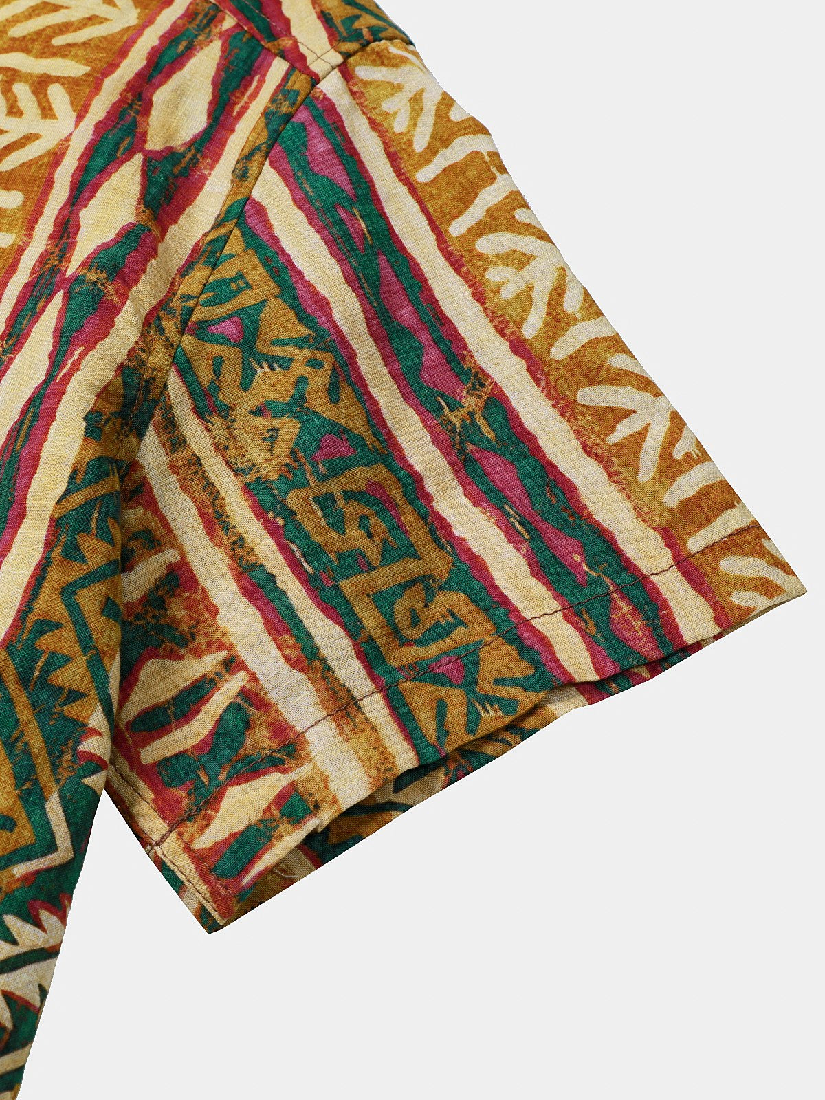 Camisa Tribal a rayas de manga corta vintage casual para hombre