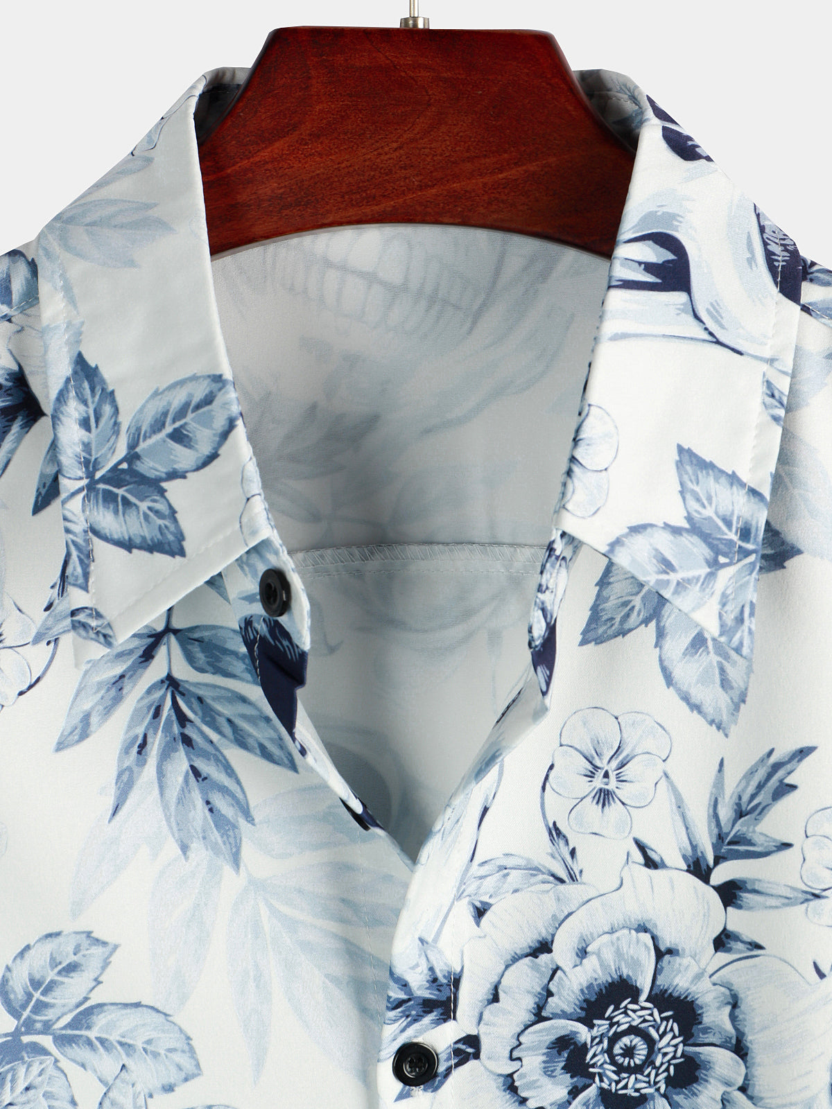 Camisa Skull floral estampado casual Lapel Button de manga corta para hombre