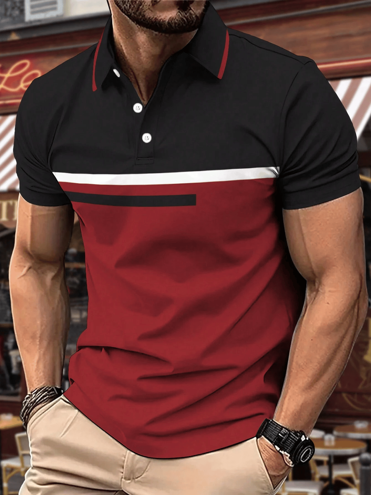 Camisa casual ejecutivo de moda polos para hombre