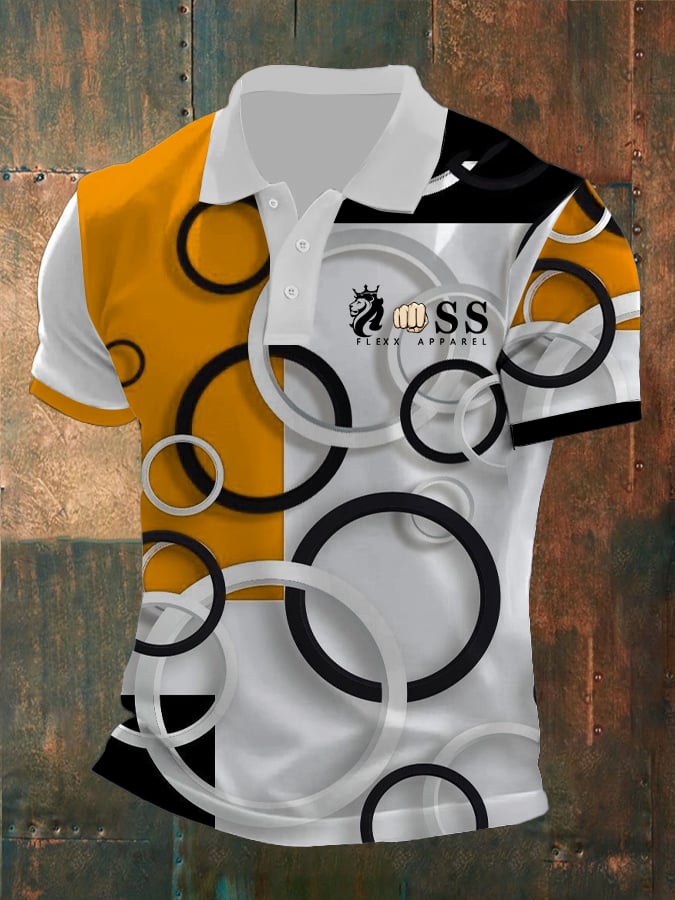 Camisa polo retro ejecutivo casual contrast color para hombre