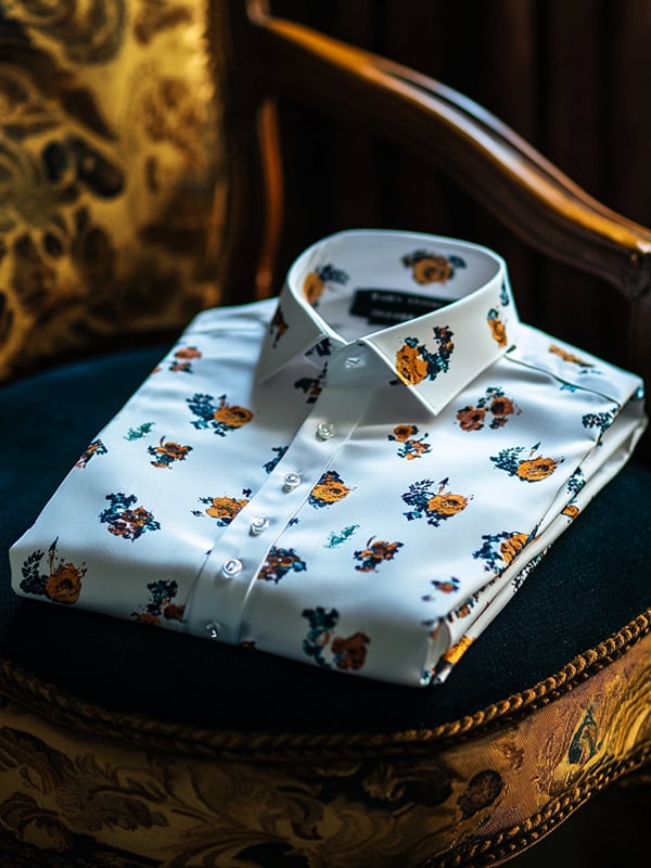 Camisa Western Equestrian estampado de manga larga para hombre