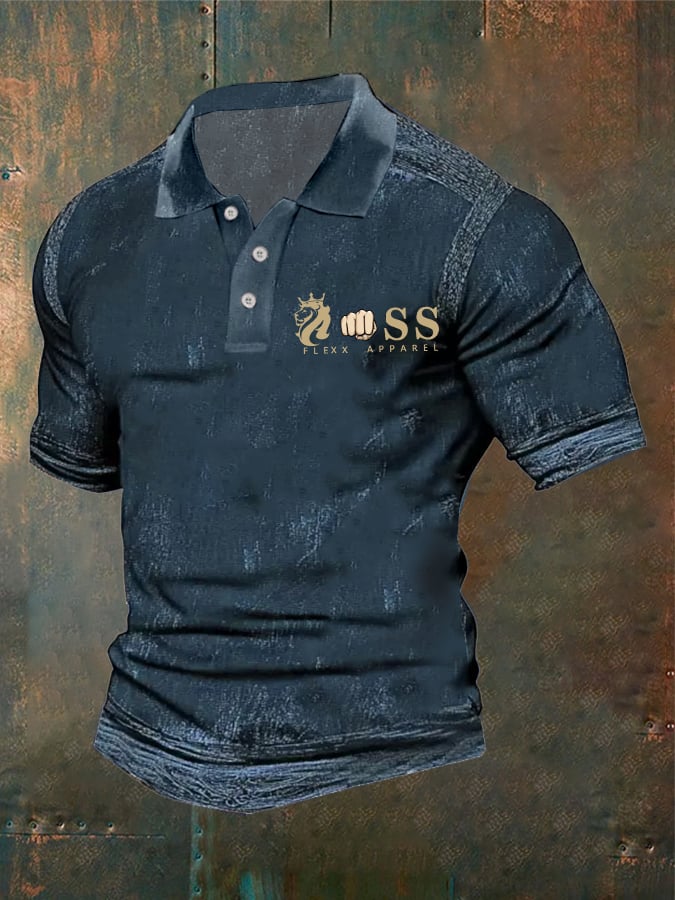 Camisa polo casual retro para hombre