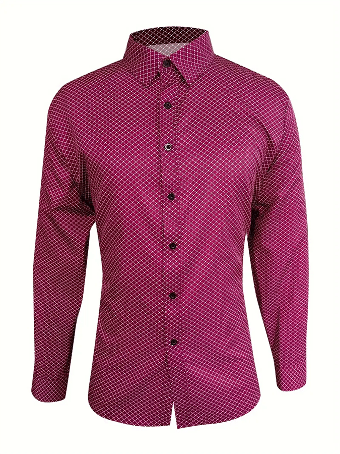 Camisa geométrico Design ejecutivo casual para hombre