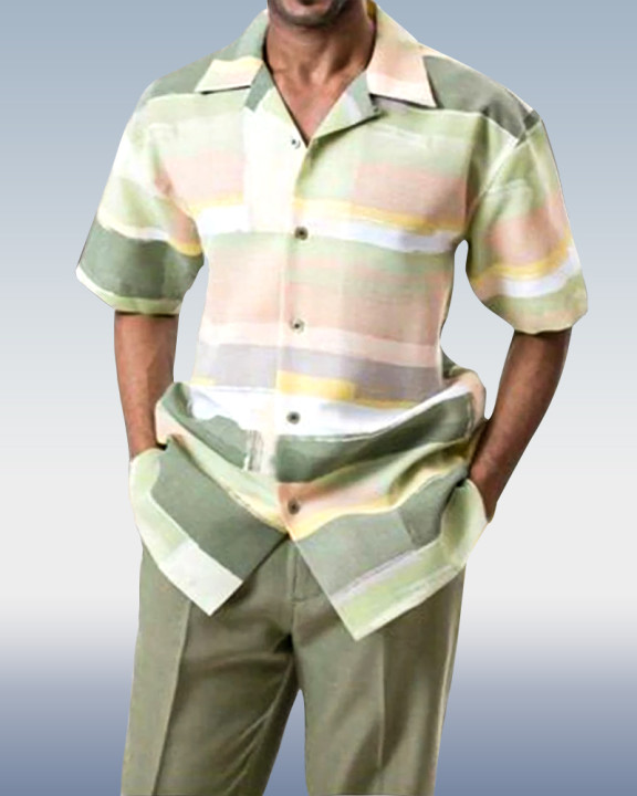 Pantalón Textured Two-Piece de manga corta estampado Walking