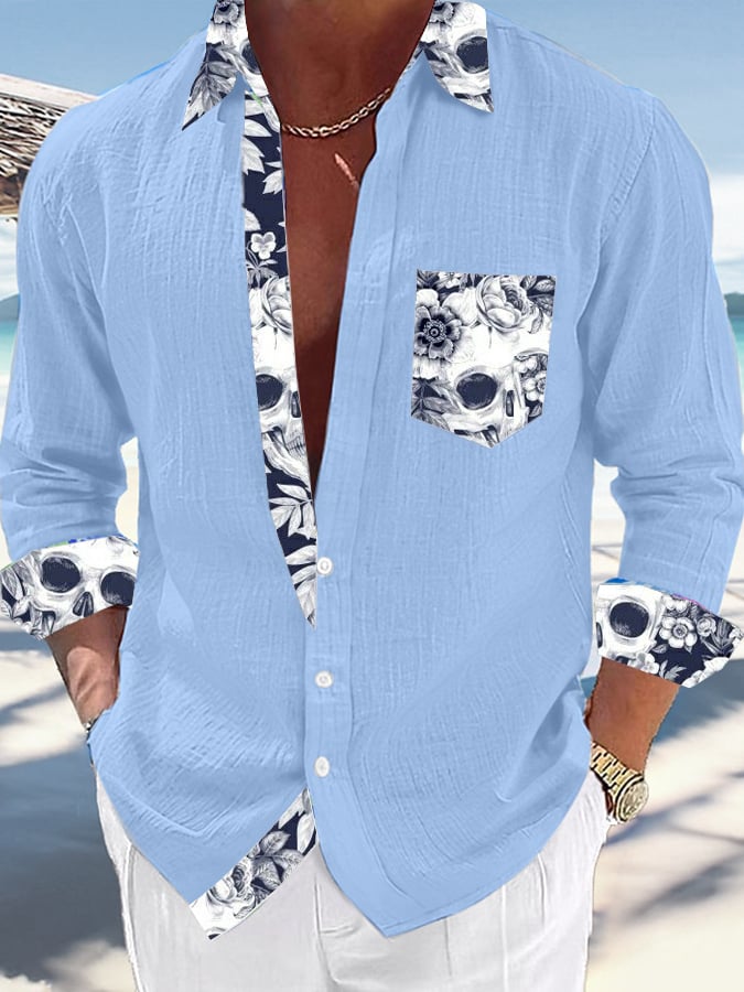 Casual Vacation Contrasting Princamiseta para hombre