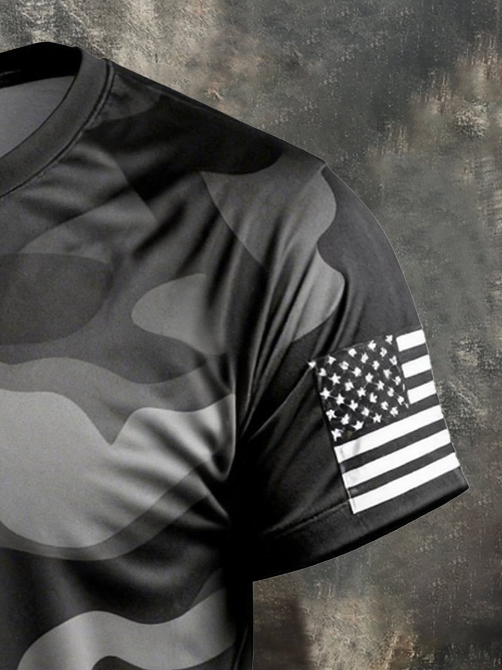 Camiseta vintage Patriot Camo de manga corta para hombre