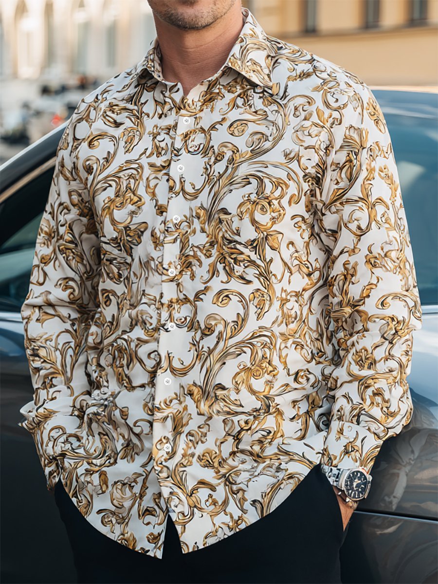 Camisa ejecutivo casual Baroque de manga larga para hombre