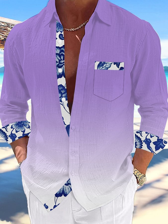 Camisa Hawaiian estampado de modaable Resort casual (With Pockets) para hombre