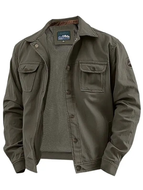 Chaqueta vintage para exterior Multi-bolsillo para hombre