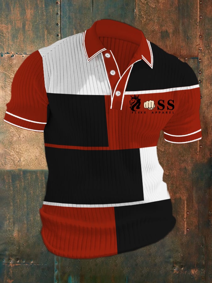Casual geométrico Art ejecutivo tejidoted jacquard Polo para hombre