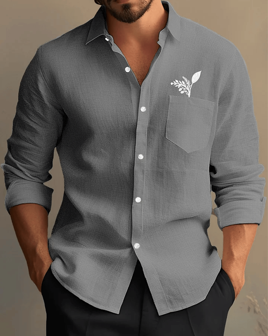 Camisa ejecutivo casual de manga larga para hombre