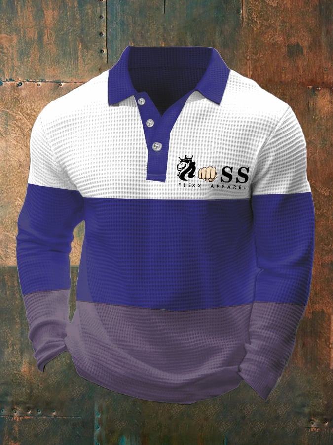 Ejecutivo casual Contrast Waffle Polo Top para hombre