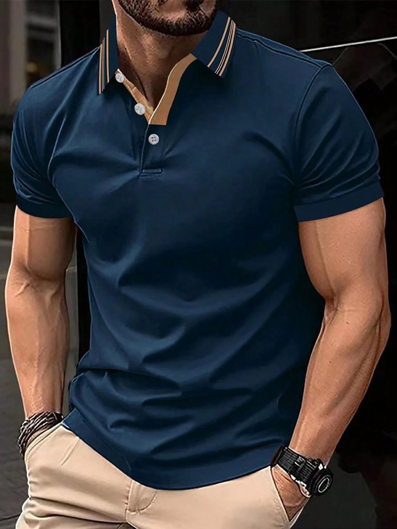 Camisa polo casual para hombre