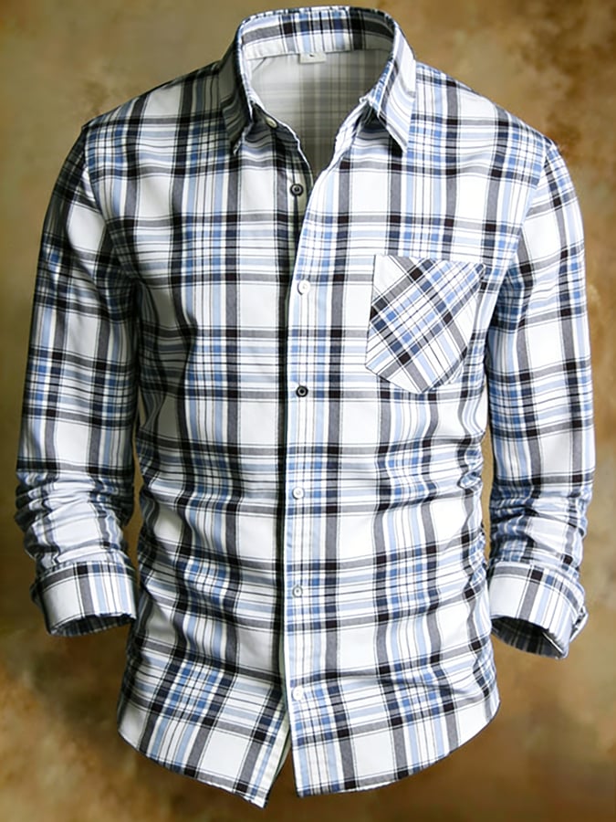 Camisa retro Abstract Art estampado Comfortable ejecutivo Style para hombre