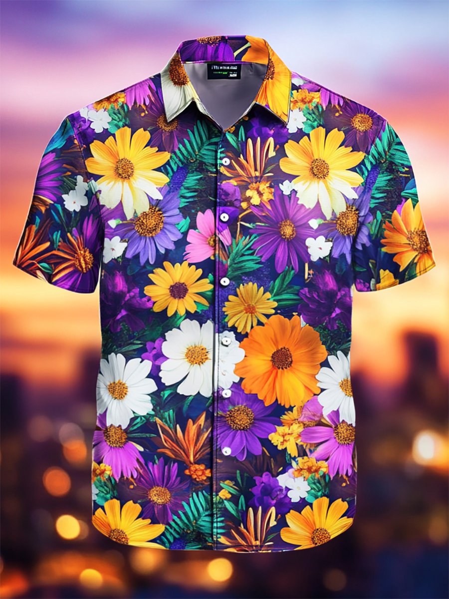 Camisa Resort casual floral Art de manga corta para hombre