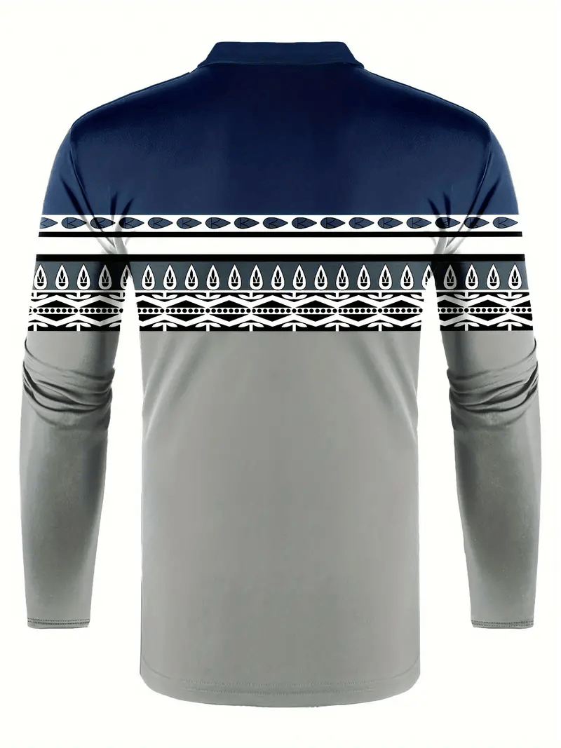 Camisa polo ejecutivo clásico rayas estampado cierre para hombre