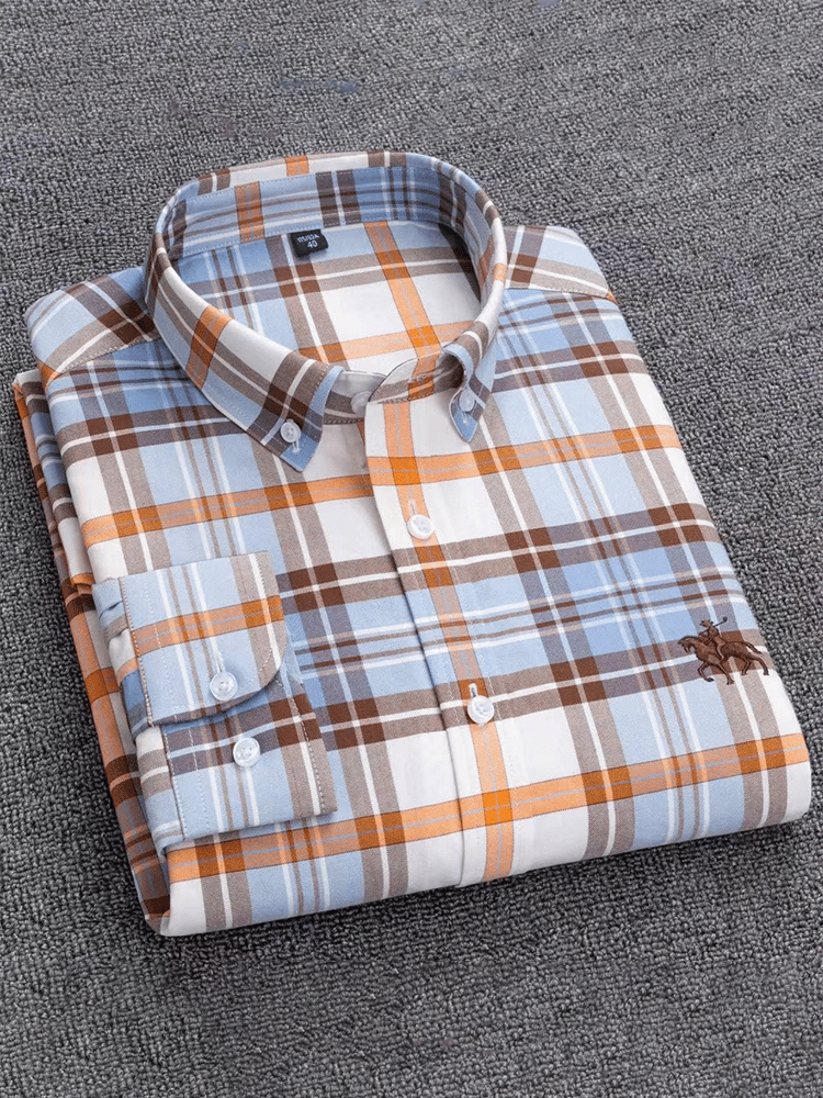 Camisa 100% de algodón ejecutivo de manga larga para hombre