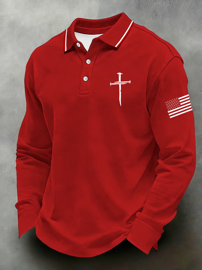 Camisa polo casual Faith-Themed para hombre