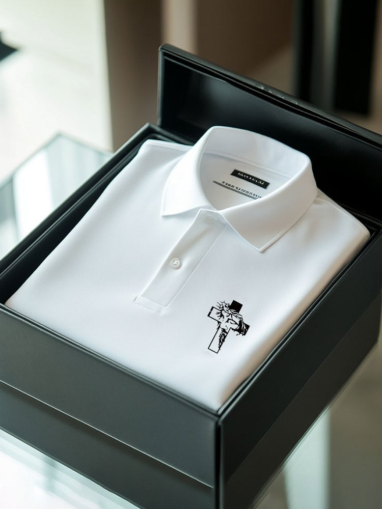 Camisa polo ejecutivo casual Button de manga corta para hombre