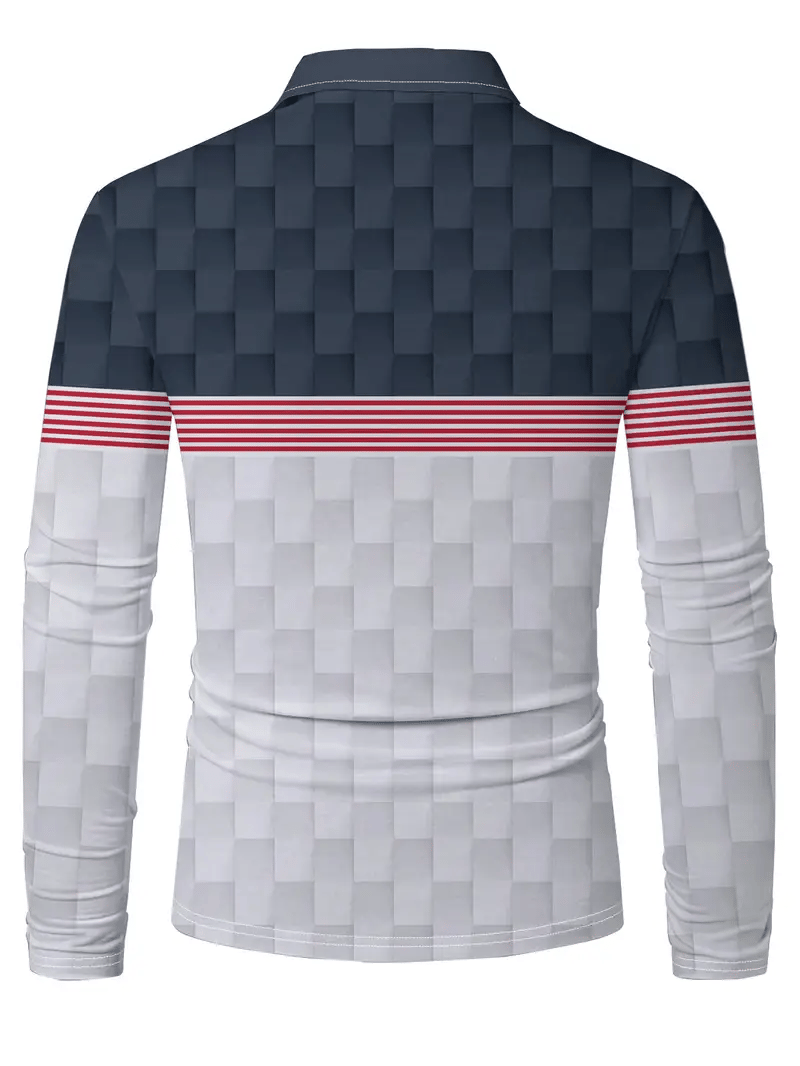 Camisa polo ejecutivo Light de lujo a rayas estampado solapa para hombre