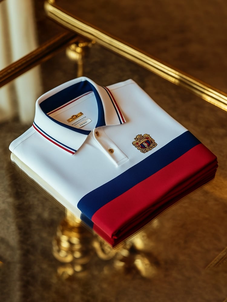 Camisa polo clásico ejecutivo Logo Button de manga corta para hombre