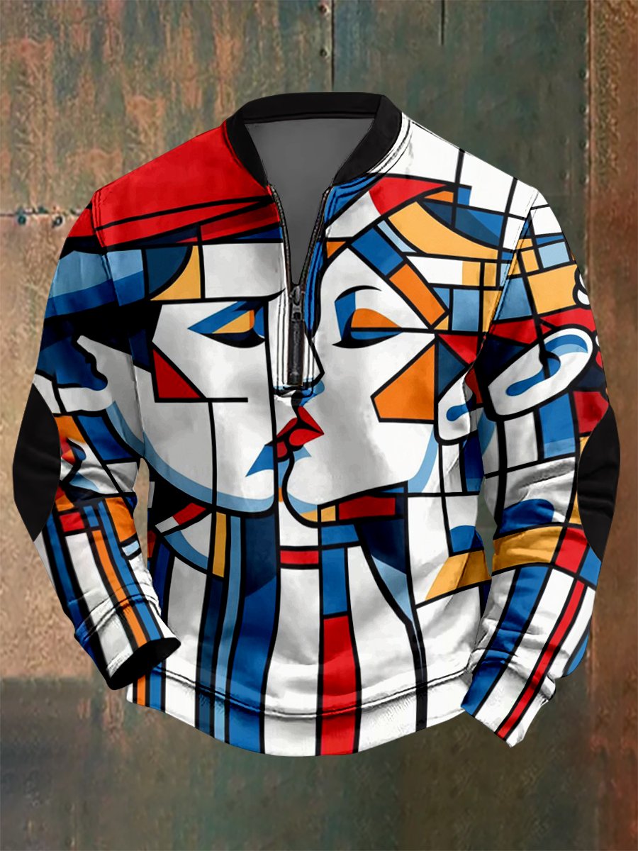 Sudadera hawaiano Abstract geométrico estampado para hombre