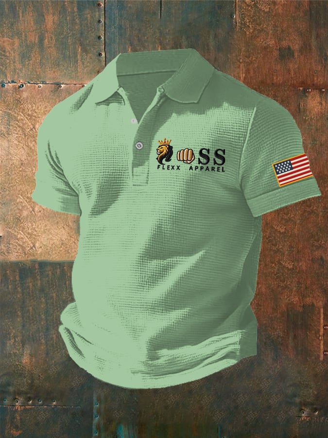 Camisa polo Waffle Fabric casual para hombre