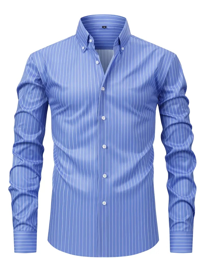 Camisa Street Style ejecutivo casual estampado de manga larga para hombre