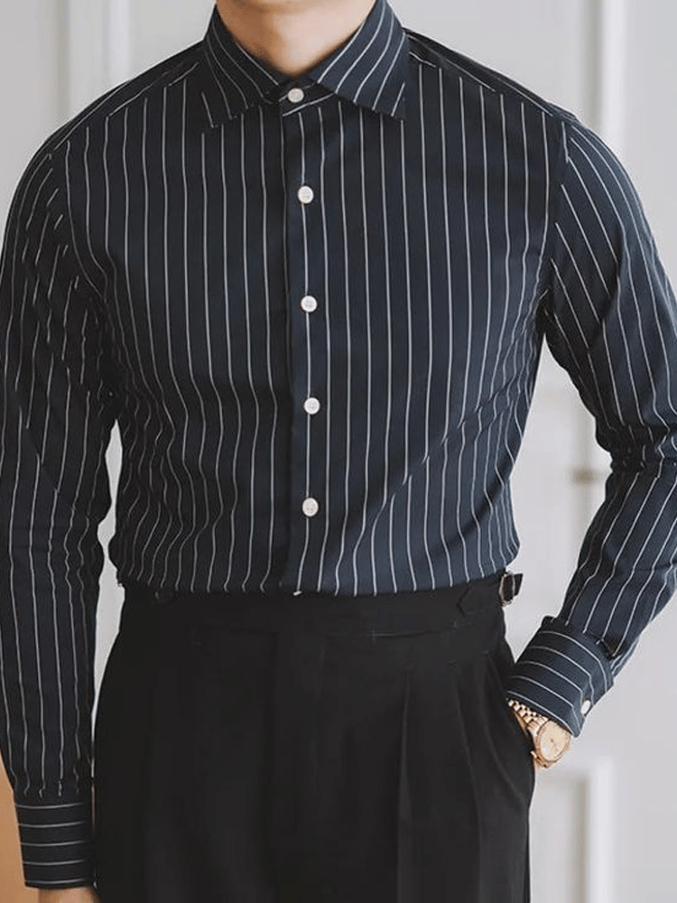 Camisa a cuadros ejecutivo de manga larga para hombre