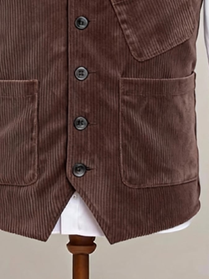Chaqueta Basic casual pana chaleco/Sleeveless para hombre