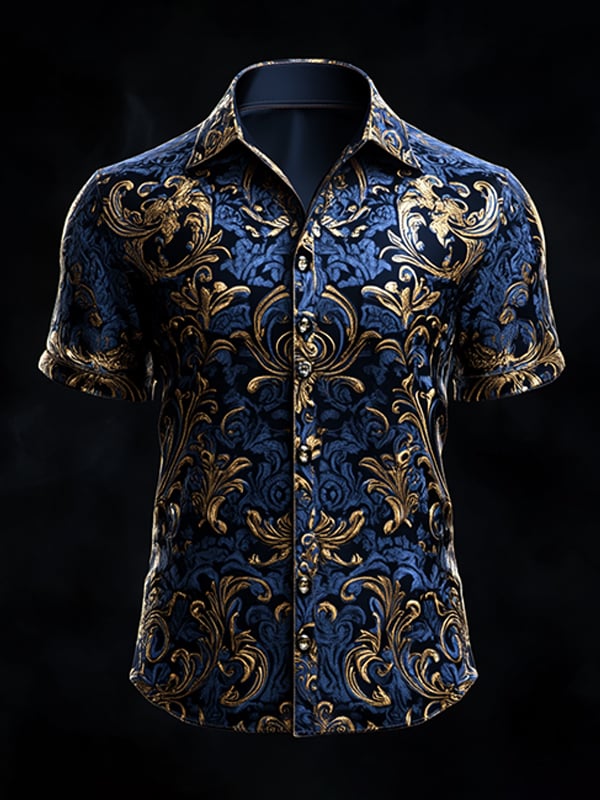 Camisa retro Gothic diseño de manga corta para hombre