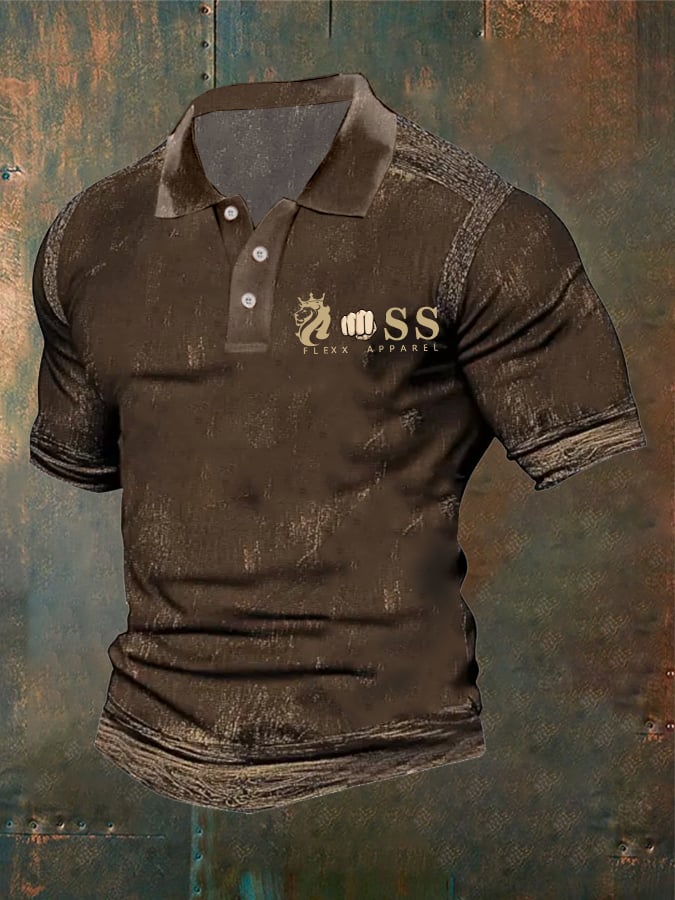 Camisa polo casual retro para hombre