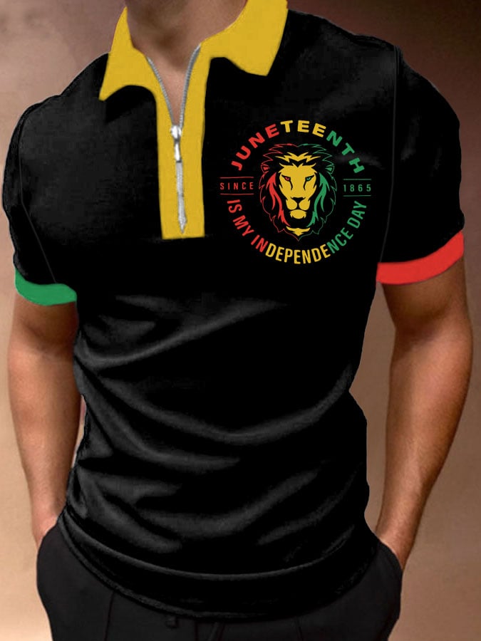 Camisa polo Juneteenth Is My Independence Day Since 1865 estampado para hombre