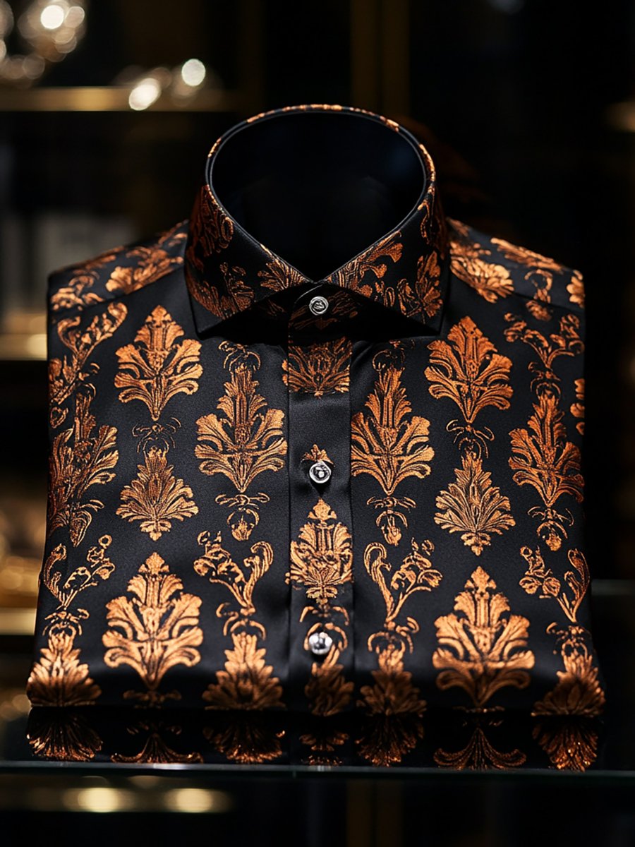 Camisa seda de lujo ejecutivo de manga larga para hombre