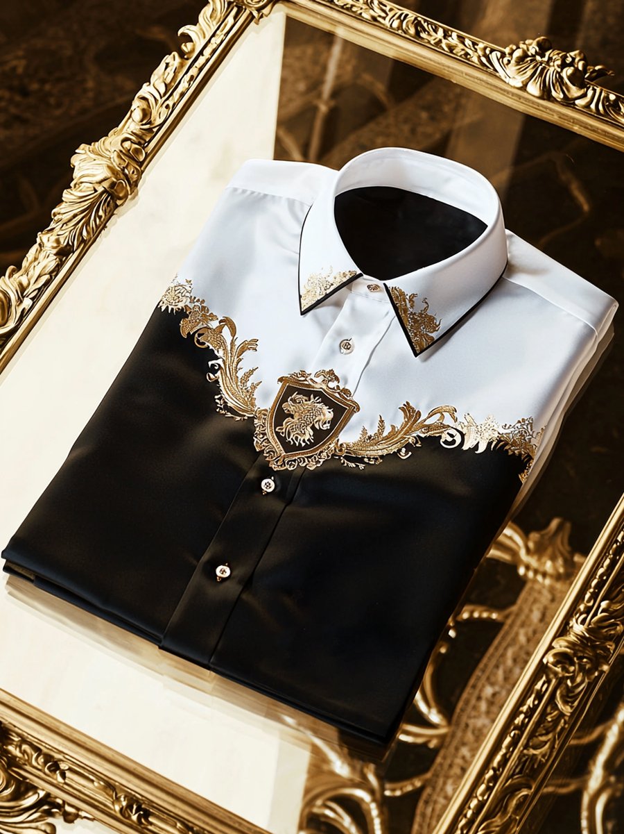 Camisa satén de lujo ejecutivo de manga larga para hombre