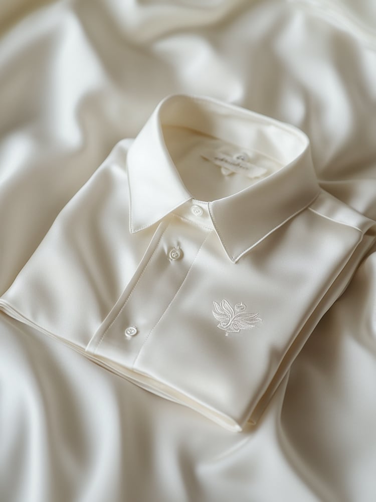 Camisa ejecutivo casual Logo solapa de manga corta para hombre