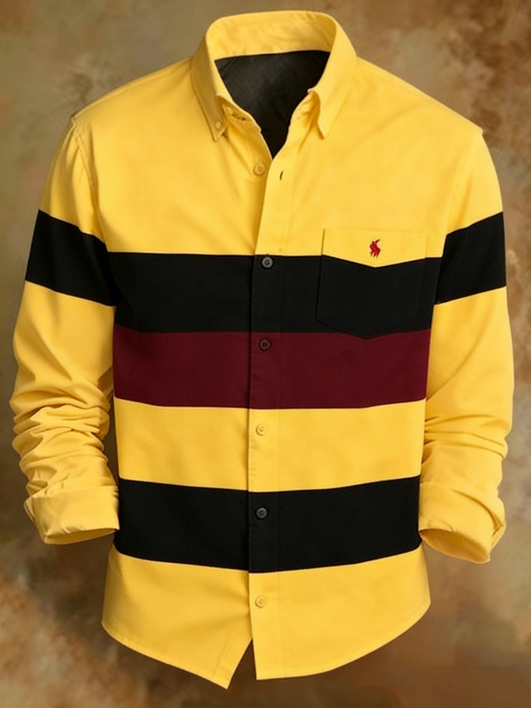 Retro Colorblock a rayas diseño Princamiseta para hombre