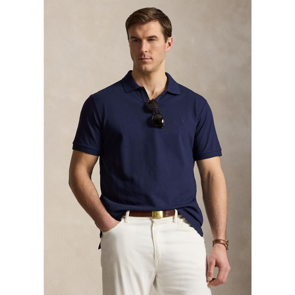 Big & Tall Stretch Mesh Polo Shirt - 1