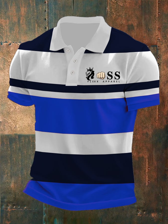 Casual retro ejecutivo Contrast Color Polo para hombre