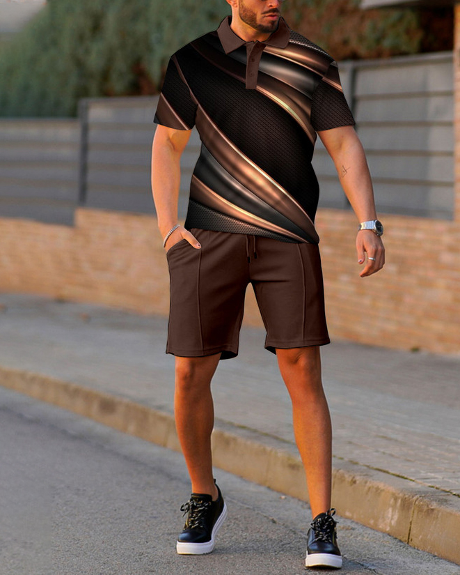 Suitmens Brown Gradient Summer POLO Suit para hombre