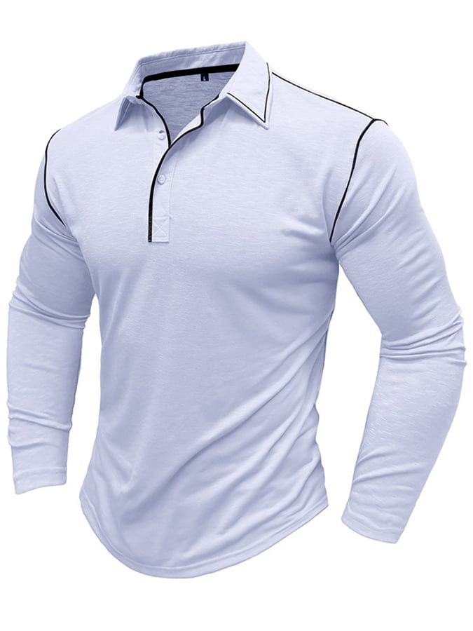 Camisa polo Sports casual Raglan Sleeve Half Button